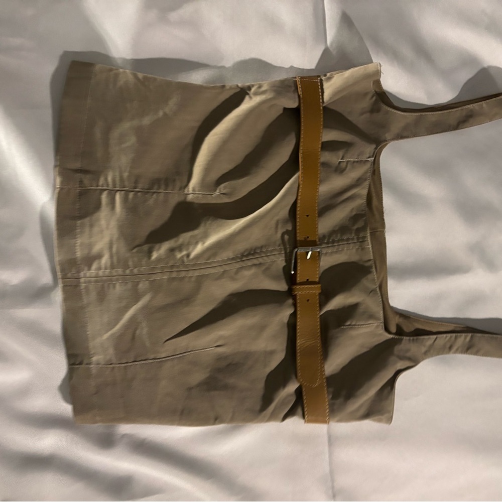 Tan Sleeveless Top / Vest with Brown Belt